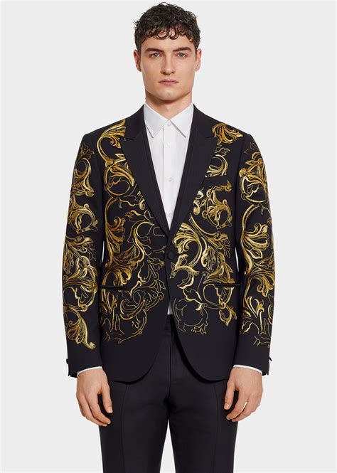 versace suit shirt|Versace suit with design.